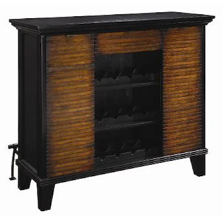 One Drawer and Two Door Bar with Bottle Storage